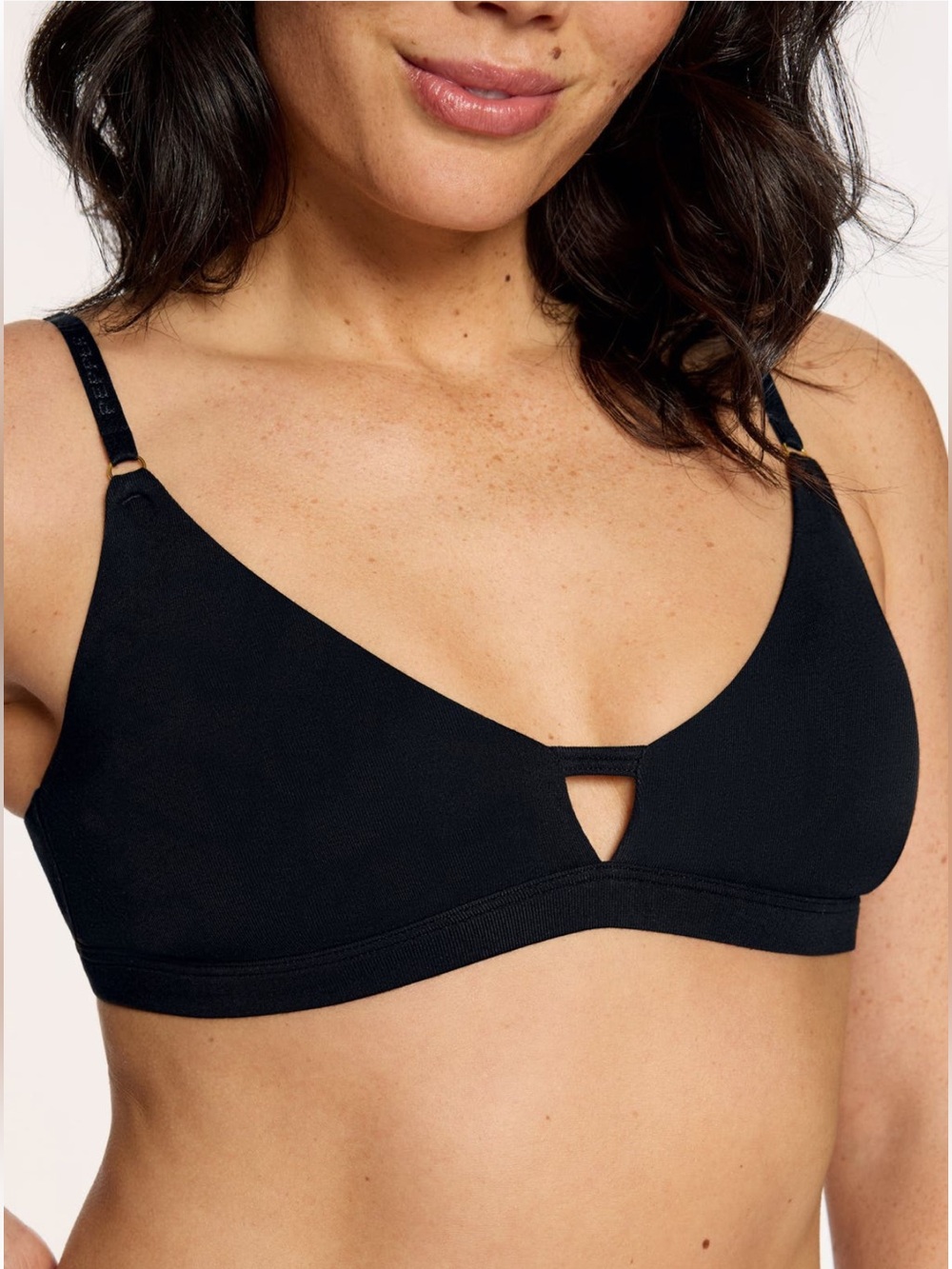 NWOT Pepper Supima Cotton Wirefree Black Bra size XXS